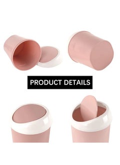 SITAKE SITAKE Mini Swing Lid Desktop Trash Can, Blue + Green + Pink, Plastic, 3 Colors, 180 Count  - Image 3