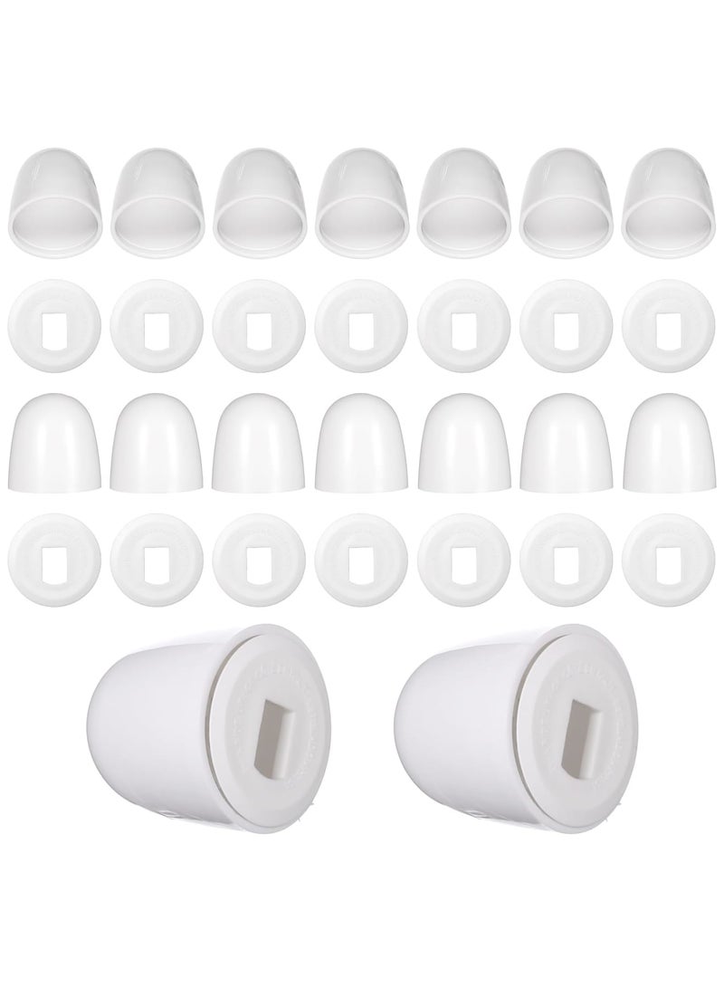 سيوسي 16 Pieces Universal Toilet Bolt Caps, Round Plastic Push-On Toilet Bowl Bolt Covers, 1.44 Inch Height, Easy to Install, Durable and White Toilet Caps for Toilet Bowl Bottom Protection - Image 1