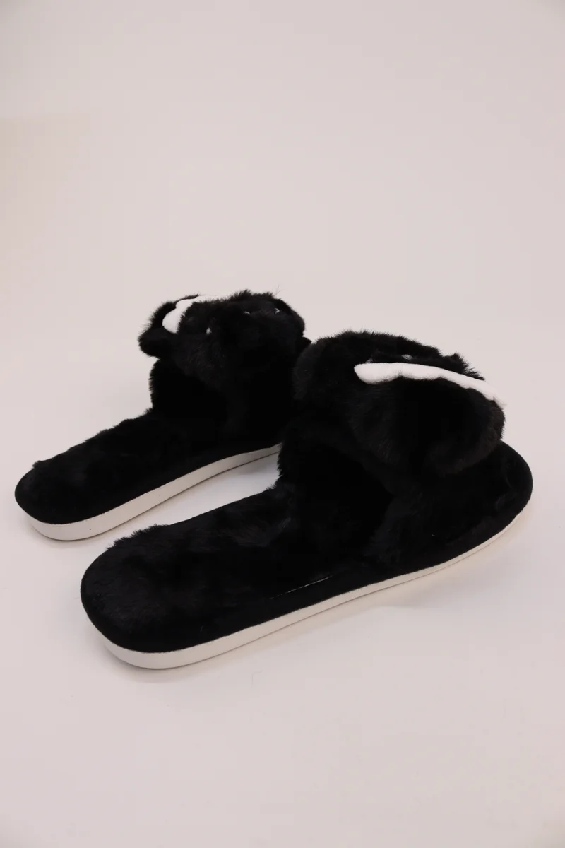 Viny BLACK VINY Women's Plush Fur Home Slippers | Soft Teddy Bear Indoor Slippers | Cozy Carpet Slides for Daily Wear & All-Season Comfort for Women | Best Price UAE