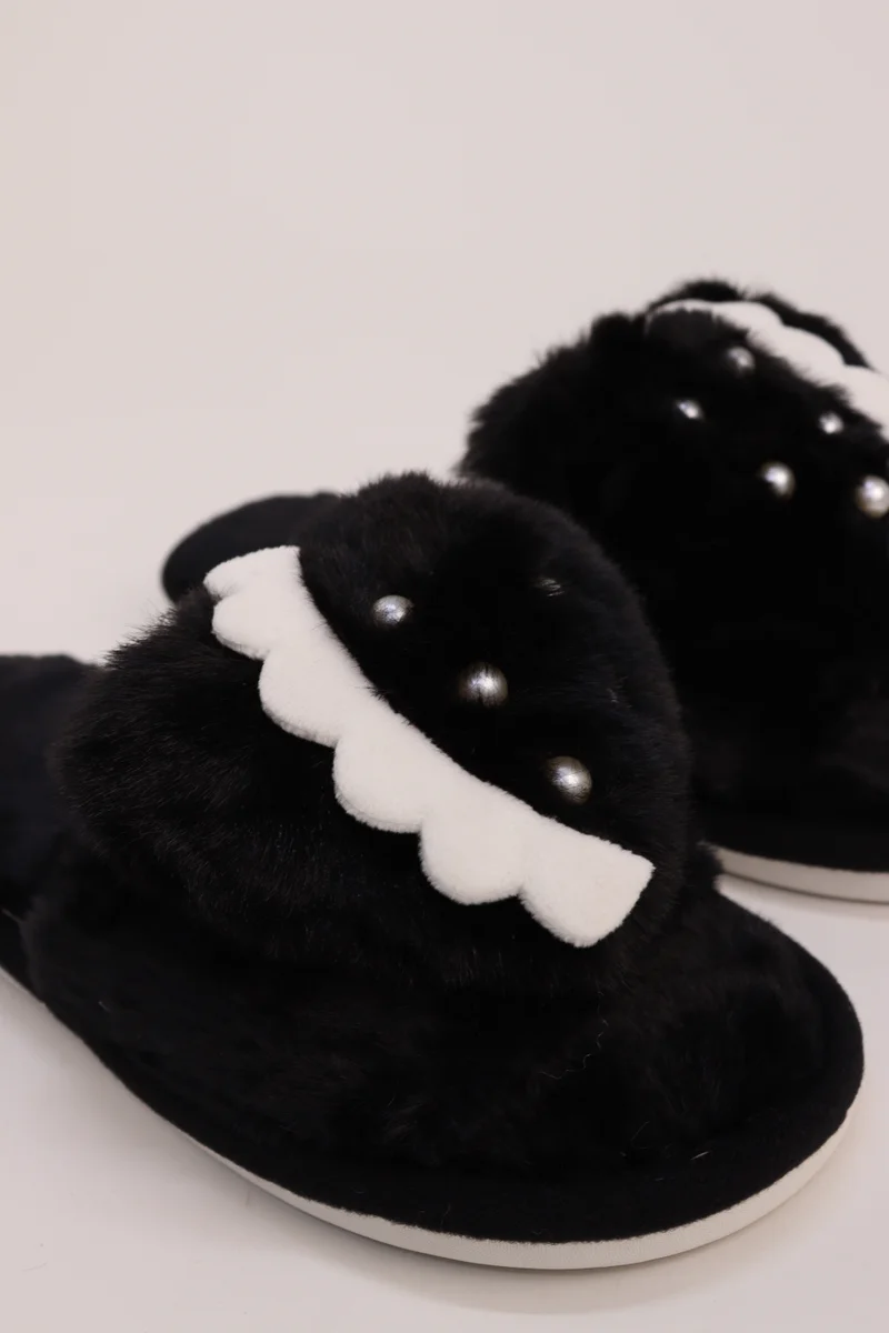 Viny BLACK VINY Women's Plush Fur Home Slippers | Soft Teddy Bear Indoor Slippers | Cozy Carpet Slides for Daily Wear & All-Season Comfort for Women | Best Price UAE