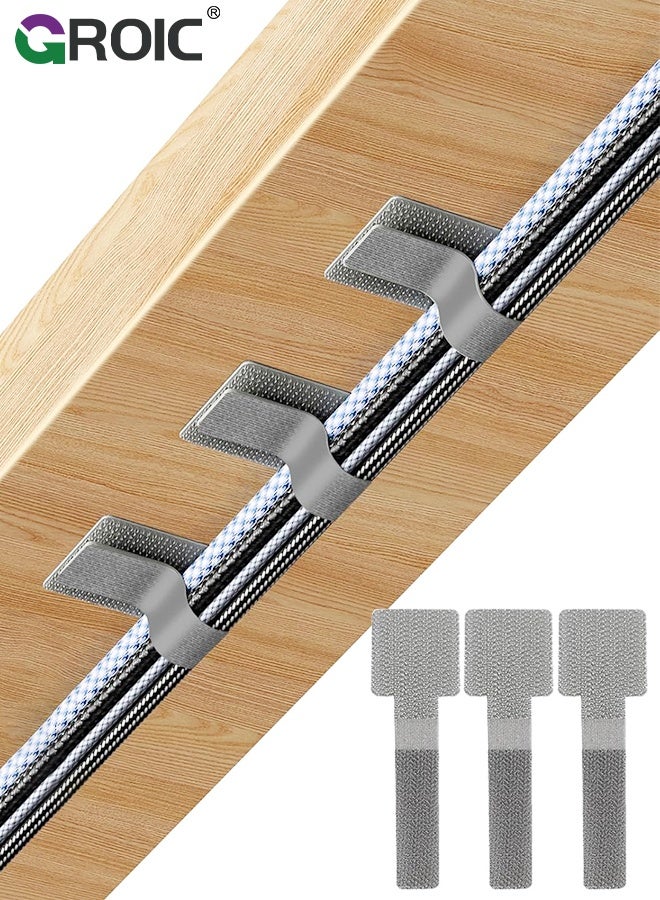 GROIC 30Pcs Reusable Cable Ties, Cable Organizing Under Desk, Adjustable Fastening Hook and Loop Straps Cord, Management Wire Wrap Organizer for Home Office Cables - Image 1
