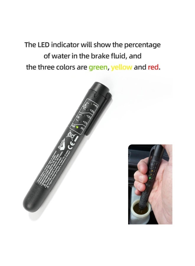 SUNSAR Brake Fluid Liquid Tester Pen, DOT 3 DOT 4 DOT 5.1 Brake Fluid Liquid Tester Pen, Car Diagnostic Testing Tool with 5 LED Indicators, Hydraulic Fluid Liquid Oil Moisture Analyzer - Image 5