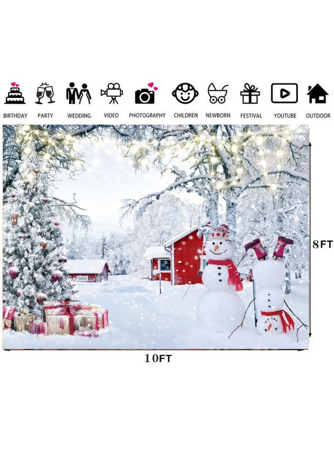 LTLYH 10x8ft Christmas Winter Snow Forest Backdrop for Photography Christmas Winter Scene Wonderland Party Decoration Xmas Banner Decor Backdrops 188 - Image 4