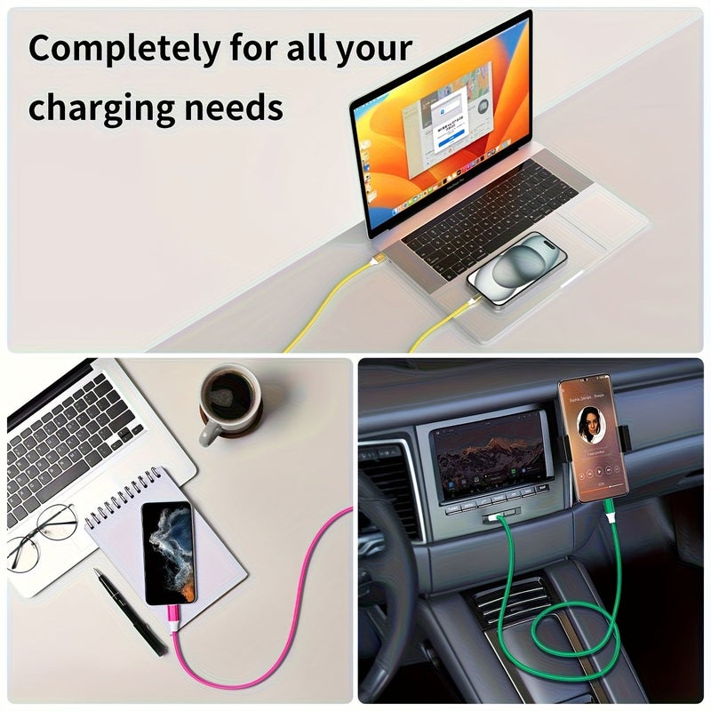 3 Pack USB Type C Nylon Charging Cable 3FT 6FT 9FT for iPhone iPad Pro Samsung Galaxy - Image 5