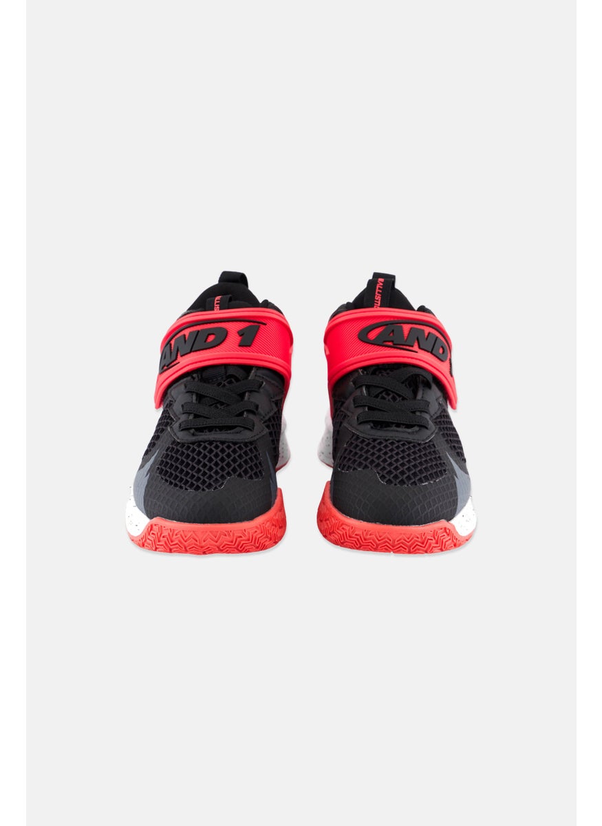 And1 Kids Boy Ballistic Velcro Closure Training Shoes, Black/Red Combo  - Image 4