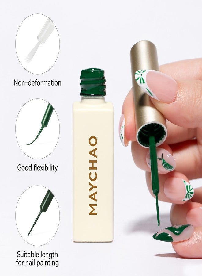 MAYCHAO طلاء أظافر جل مايشاو الأخضر المت swirl، 8 مل لون جل أخضر كلاسيكي لعيد الميلاد مع فرشاة رفيعة مدمجة، علاج ضوء UV لأطراف الأظافر الفرنسية، مانكير DIY في المنزل صالون - Image 5