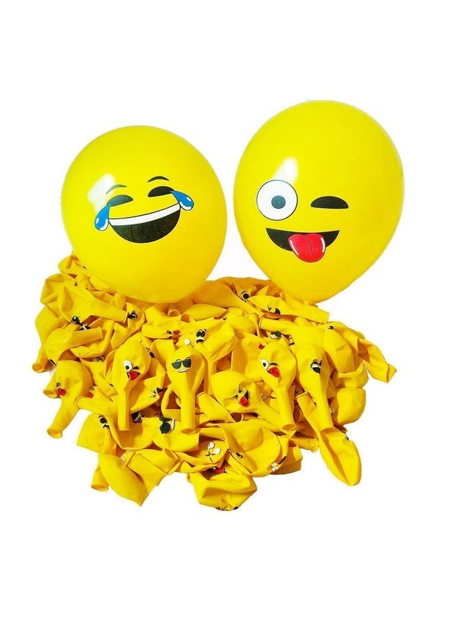 هونج كونج بالونز بالونات لاتكس صفراء عليها تعبيرات وجه مبتسم مثالية لتزيين أعياد ميلاد الأطفال، هدايا إرجاع، عنصر بالون تعبيري عن وجه مبتسم (عبوة صفراء من 30 قطعة) - Image 2