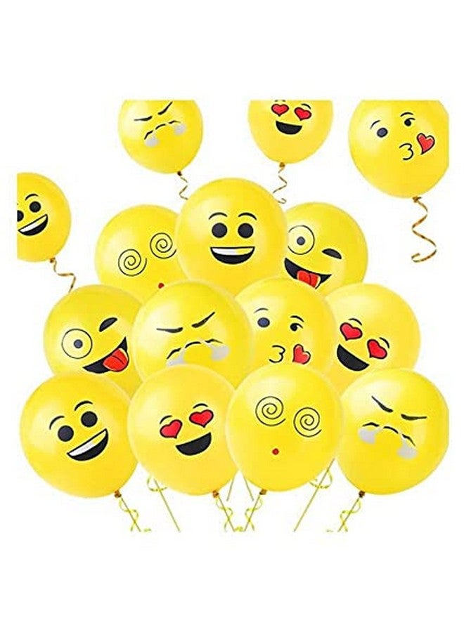 هونج كونج بالونز بالونات لاتكس صفراء عليها تعبيرات وجه مبتسم مثالية لتزيين أعياد ميلاد الأطفال، هدايا إرجاع، عنصر بالون تعبيري عن وجه مبتسم (عبوة صفراء من 30 قطعة) - Image 1