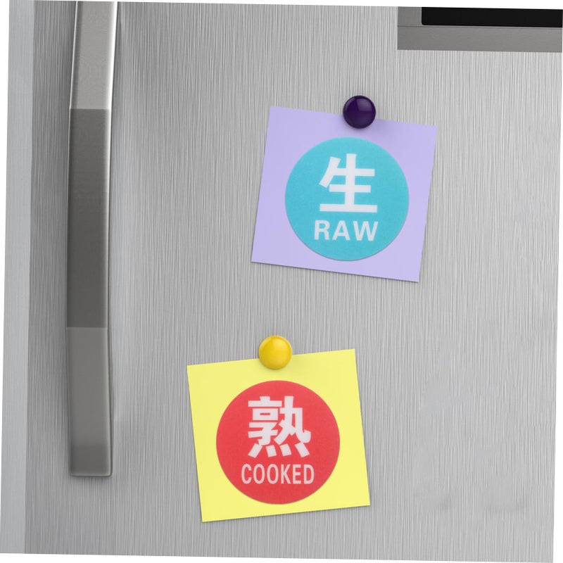 10 Pack Plastic Food Safety Labels for Raw and Cooked Food Separation Reusable Kitchen Decals - Image 5