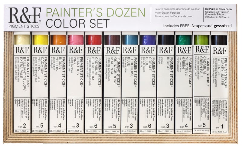RF Handmade Paints Professional Oil Pigment Stick Painters Dozen Set of 12 Colors