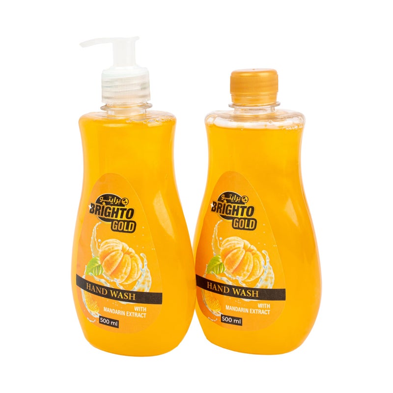 Brighto Mandarin Orange Hand Wash 500 ml 1+1