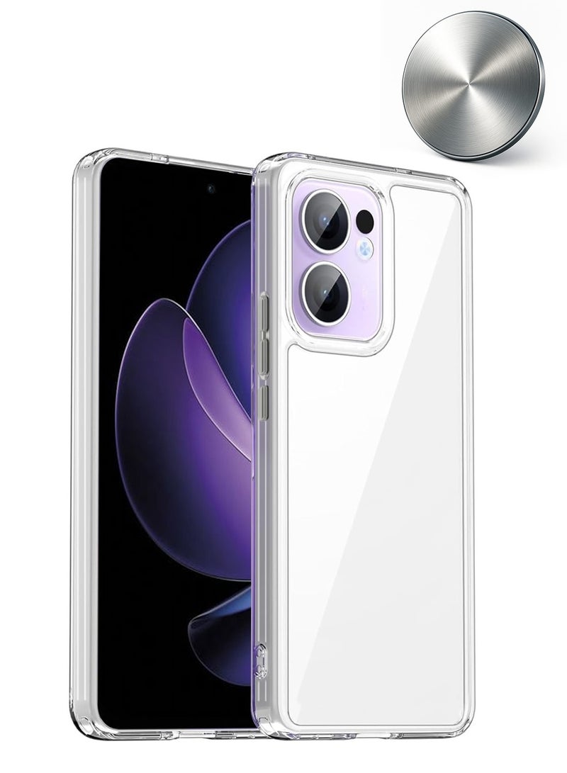 CHAPPELINE Oppo Reno13 F 4G/5G 2025 AIRBAG CASE Series Premium Transparent Airbag Shockproof Anti-Yellowing with Free Iron Plate Case Cover - Clear - Image 1