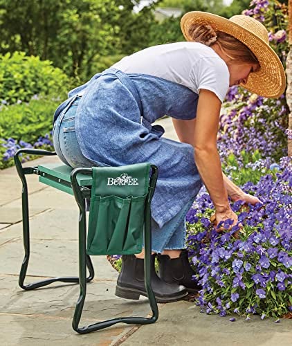 Burpee Multi-Function Garden Kneeler Seat with Padded Cushion and Detachable Tool Bag, Versatile Garden Stool with Foldable Frame, Ideal for Outdoor Gardening Enthusiasts (Green) - Image 4