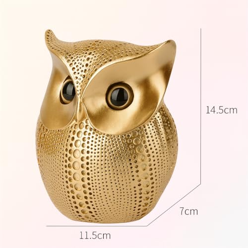Xtore® Modern Classy Lucky Owl Resin Art Figure Showpiece (Golden), 1 Piece - Image 4