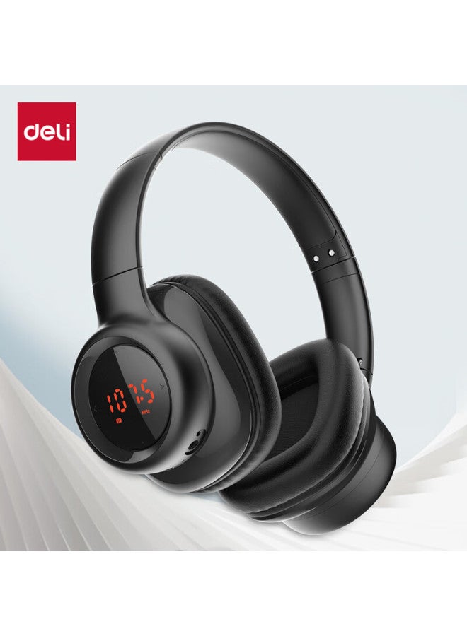 Deli Headset For Cet-4 And Cet-6, Wireless Frequency-adjustable Earphones For Online Cl, Aux Input, For Students, Black, Lt550 - Image 2