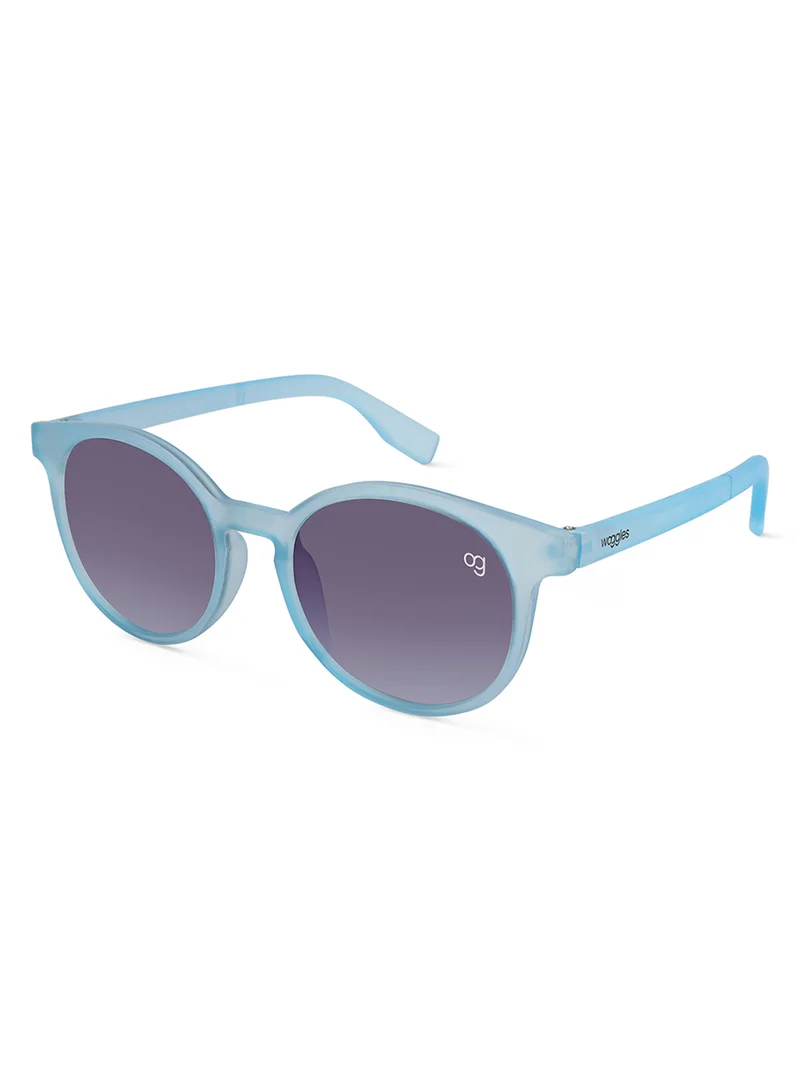 Woggles Fireglow Blue Round Kids Sunglasses