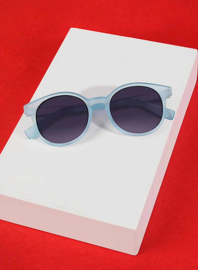 Woggles Fireglow Blue Round Kids Sunglasses