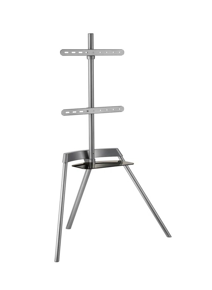 Hamood, Kickstand Style Studio TV Floor Stand with Glass Shelf Bringing Style & Function to Your Living Space - Image 1