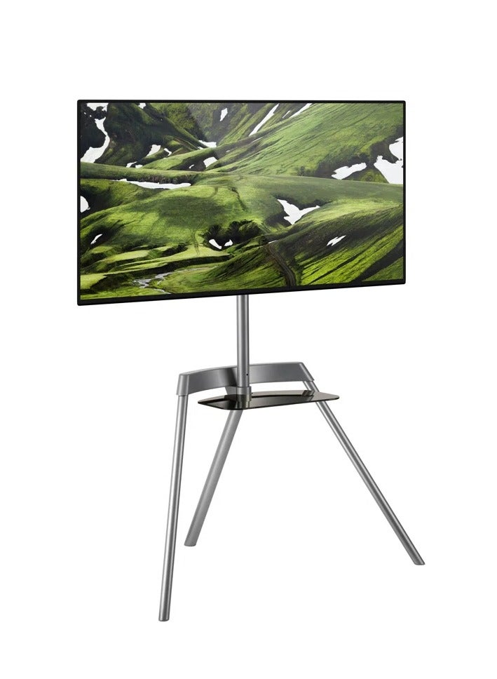 Hamood, Kickstand Style Studio TV Floor Stand with Glass Shelf Bringing Style & Function to Your Living Space - Image 2