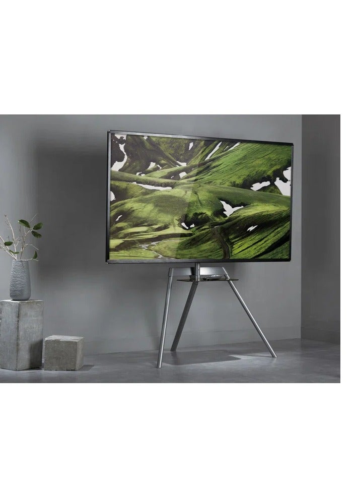 Hamood, Kickstand Style Studio TV Floor Stand with Glass Shelf Bringing Style & Function to Your Living Space - Image 5
