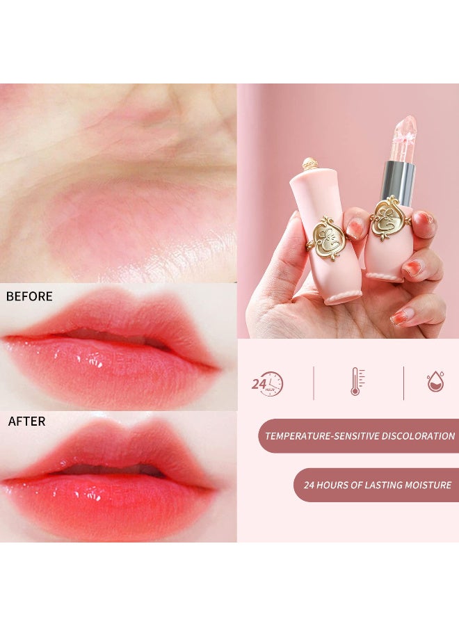 Bestland 6 Pcs/Set Flower Jelly Lipstick Set Temperature Change Moisturizer Long Lasting Nutritious Balm Magic Color Change Lip Gloss - Image 2