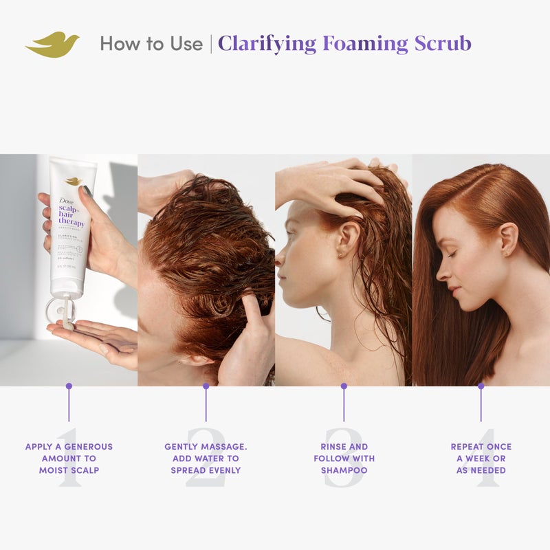 Dove Density Boost Clarifying Foaming Scrub Scalp + Hair Therapy for gentle scalp exfoliation, with Vitamin B3, Zinc and 0% sulfates, 9 oz - Image 4