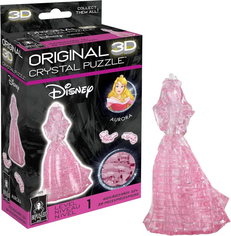 BePuzzled Disney Aurora Original 3D Crystal Puzzle Perfect for Puzzlers Ages 12 and Up Challenging to Complete and Beautiful to Display Collect Them All - Image 1