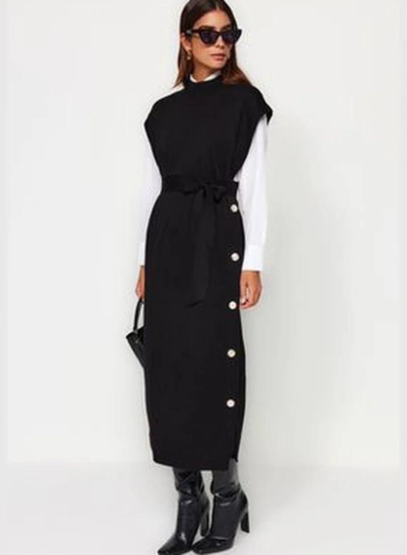 trendyol Black Plain Thessaloniki Knitwear TCTAW24UV00038