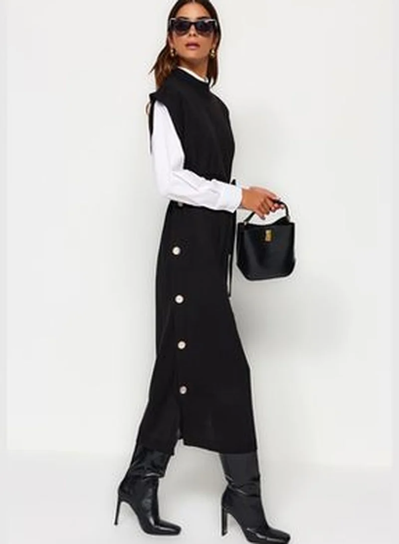 trendyol Black Plain Thessaloniki Knitwear TCTAW24UV00038