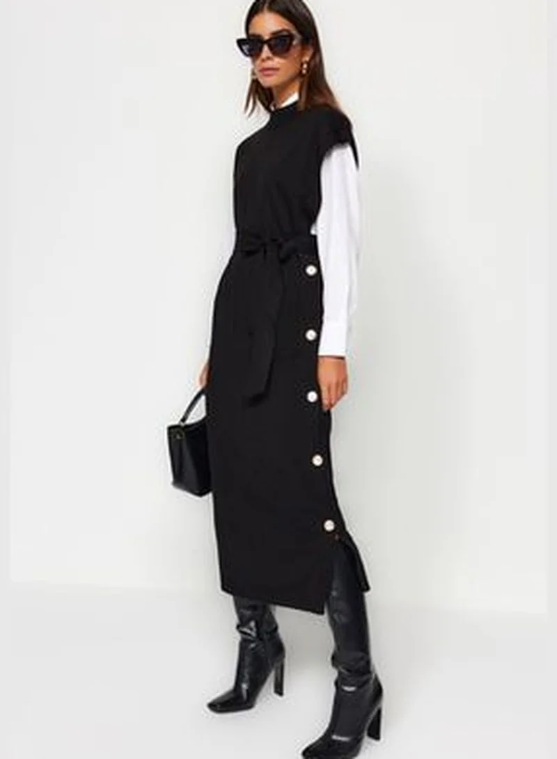 trendyol Black Plain Thessaloniki Knitwear TCTAW24UV00038