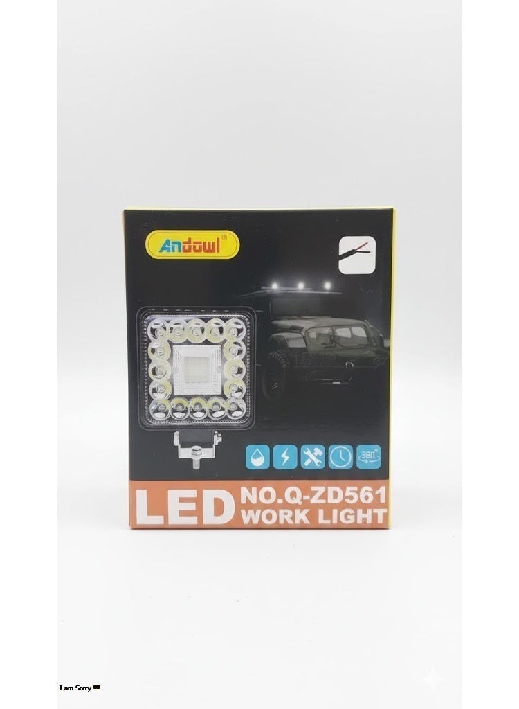 High-Intensity Square LED Work Light for Off-Road Vehicles and Trucks