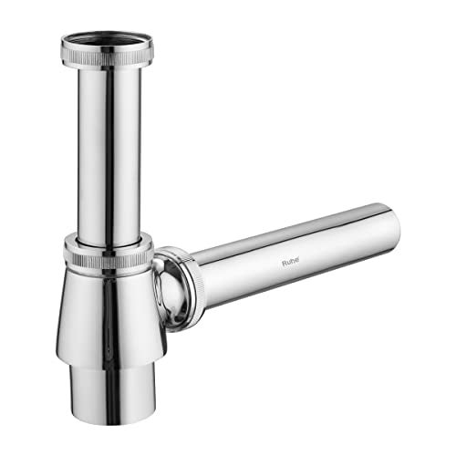 Ruhe� Brass Bottle Trap for Washbasins | Bottle Trap with Wall Flange and 12 Inches Pipe | Chrome Finish Bottle Trap for Basins and Sinks - Image 2