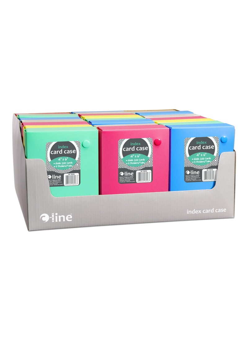 C-LINE PRODUCTS, INCORPORATED CLine 58046 Index Card Case Holds 200 4 x 6 Cards Polypropylene 1 Assorted Color 