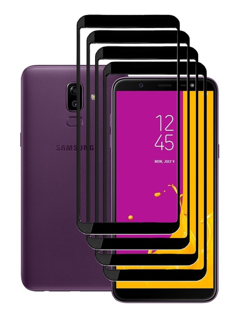 AINA 4 Pieces Tempered Glass Screen Protector 5D Designed For Samsung Galaxy J8 Full Glue Edge to Edge Full Screen Coverage And Bubble Free - Image 1