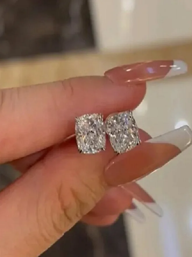 Styli  Cushion Cut Stud Earrings for Women | Best Price UAE