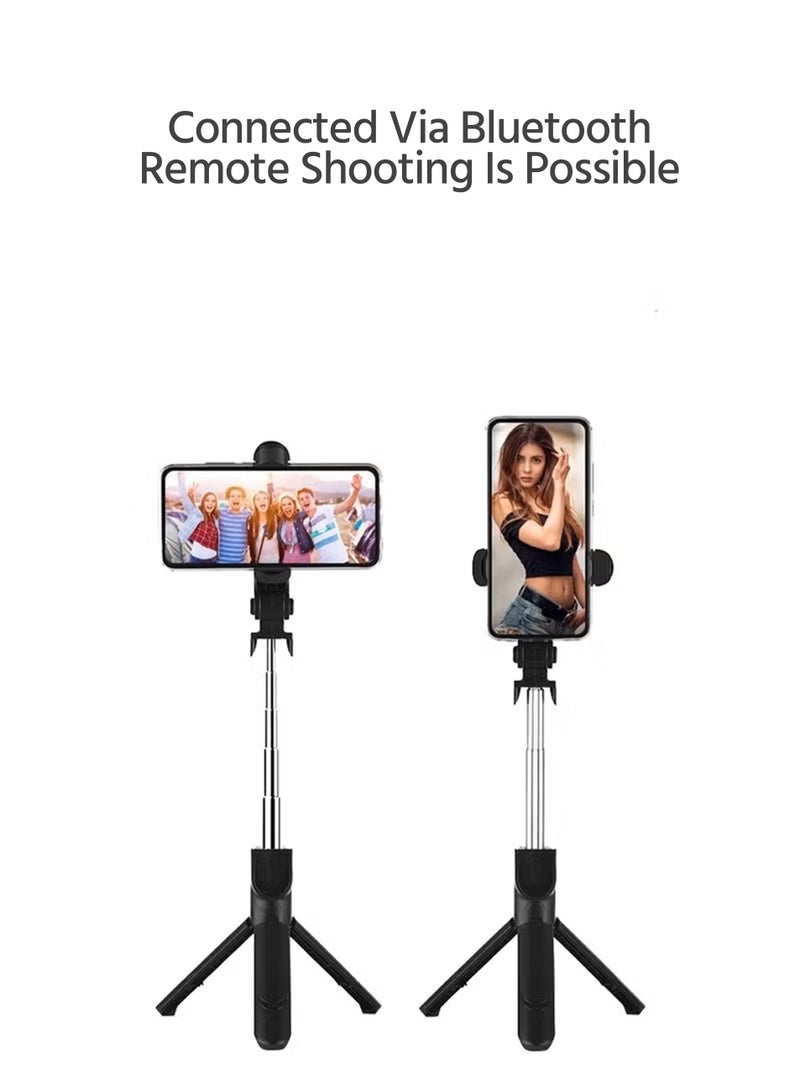 Selfie Stick Tripod with Wireless Remote, Aluminum Portable Lightweight Travel Tripod for Video Recording - Image 2