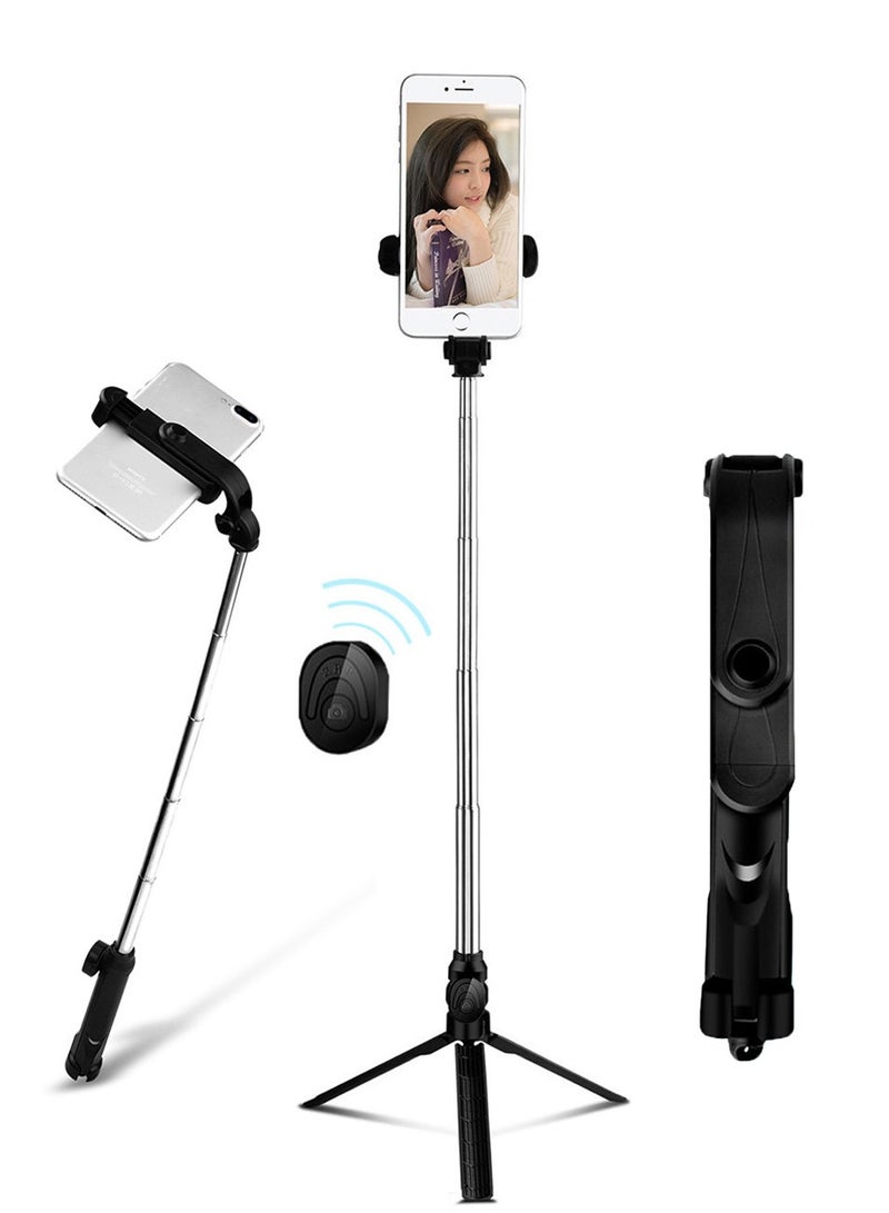 Selfie Stick Tripod with Wireless Remote, Aluminum Portable Lightweight Travel Tripod for Video Recording - Image 1