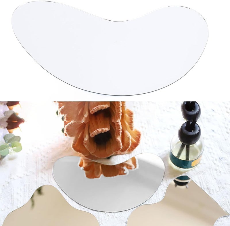 3 Pcs Acrylic Mirror Props for Product Photography, Silver Geometric Shape, Sturdy and Lightweight, Bright Reflection Effect, Ideal for Home Decoration and DIY Projects - Image 3