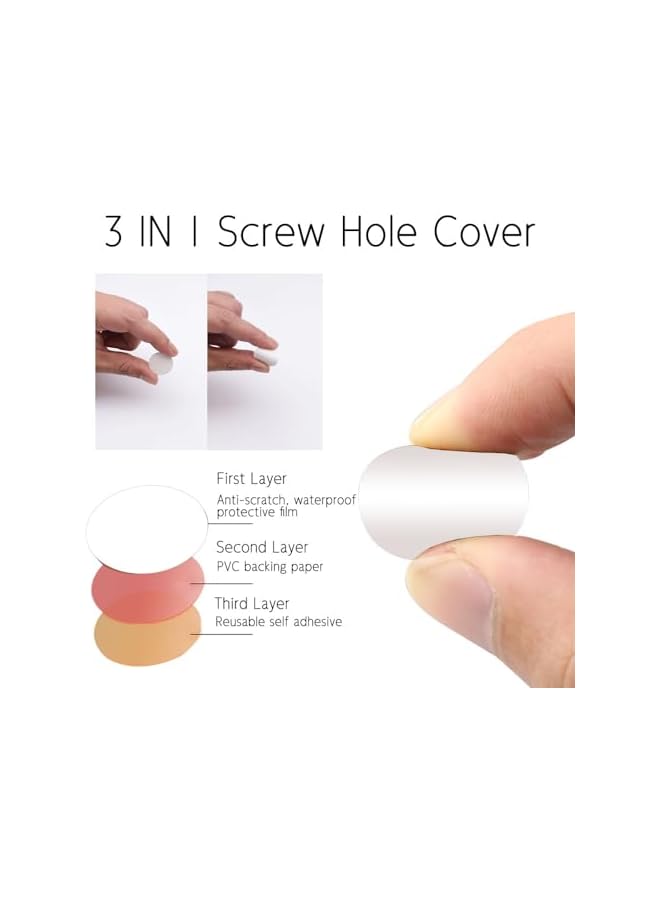 The Bros 108pcs Screw Hole Stickers White, 21mm Furniture Hole Covers Self Adhesive Ugly Screw Hole Sticker Screw Caps Cover for Wood Furniture, Cabinet, Wardrobe, Cupboard, Shelve Plate - Image 4
