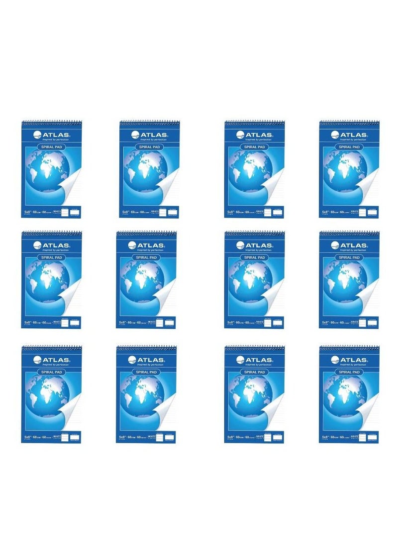 ATLAS - 12-Piece Double Wire Binded Notepad 5x8 Inch Size - Image 1