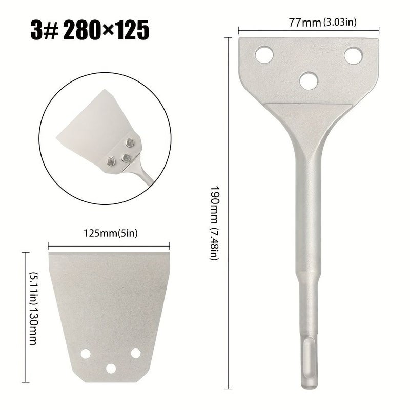 SDS Plus Floor Chisel 280x100mm Electric Hammer Tile Scraper Round Handle - Image 4