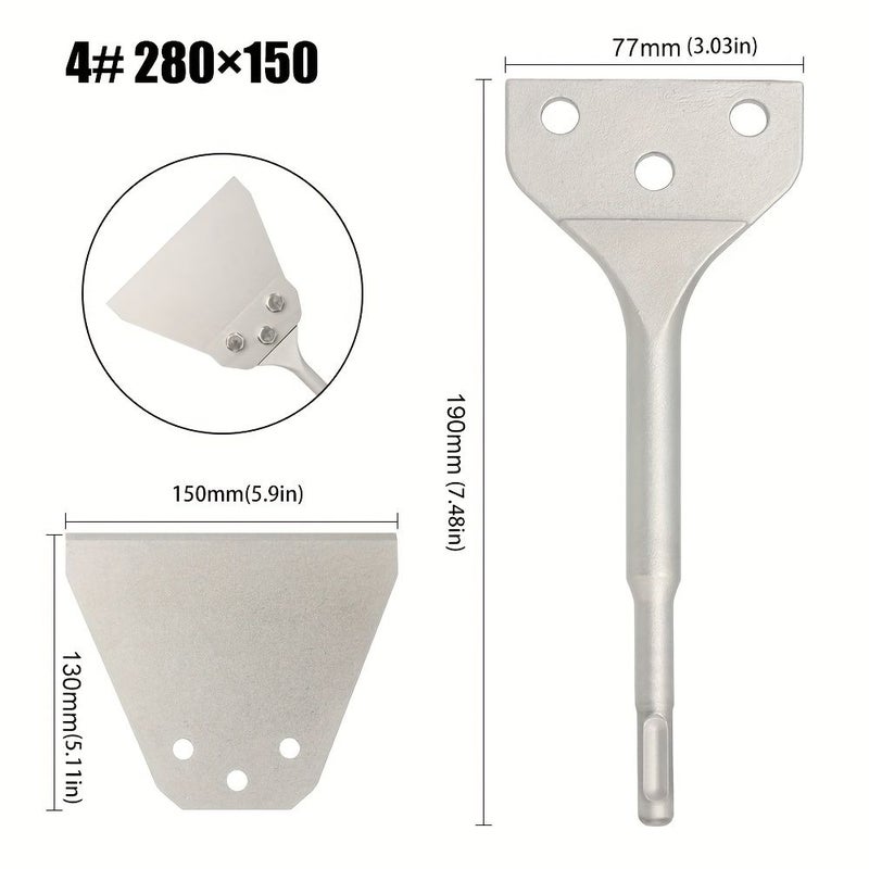 SDS Plus Floor Chisel 280x100mm Electric Hammer Tile Scraper Round Handle - Image 5