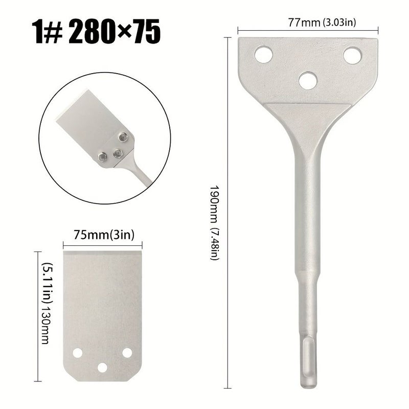 SDS Plus Floor Chisel 280x100mm Electric Hammer Tile Scraper Round Handle - Image 2