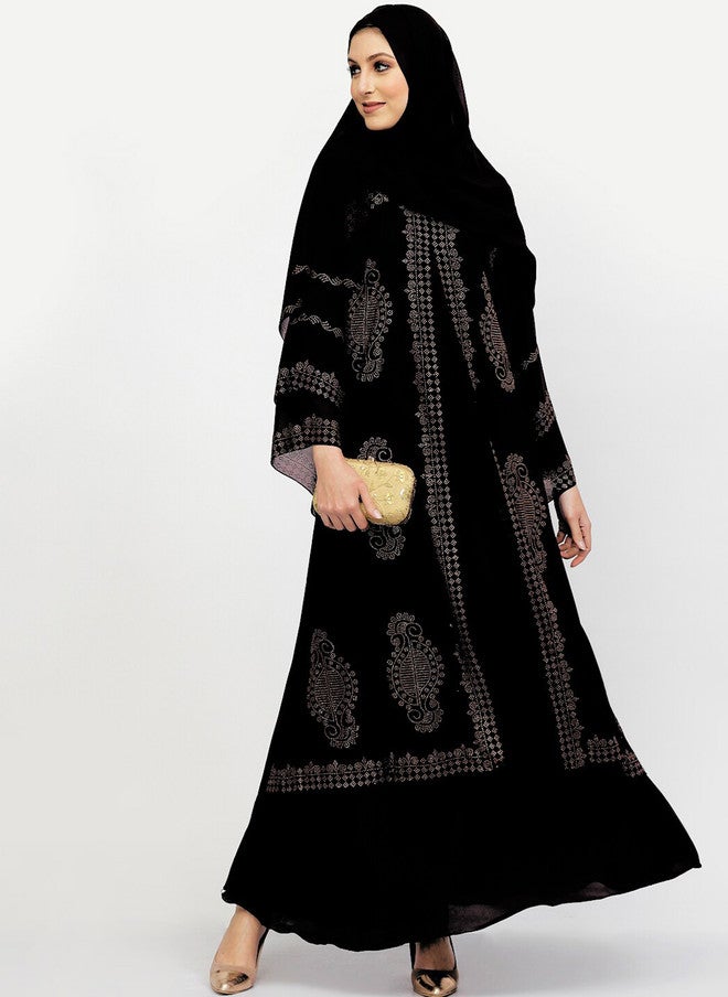 Arrabi Embellished Detail Burqa With Scarf - Image 5