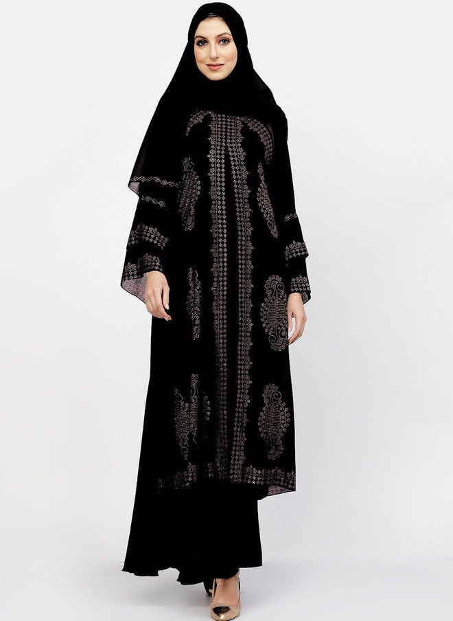 Arrabi Embellished Detail Burqa With Scarf - Image 1