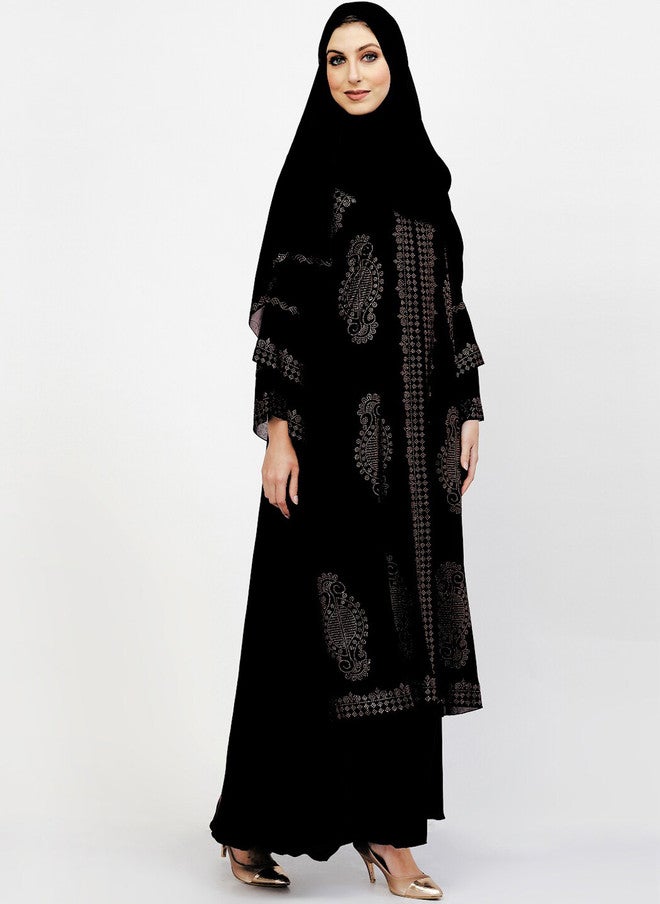Arrabi Embellished Detail Burqa With Scarf - Image 3