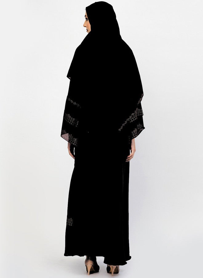 Arrabi Embellished Detail Burqa With Scarf - Image 4