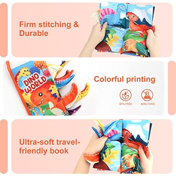 BABY TOYS CLOTH BOOKS WITH ANIMAL TAIL TOUCH AND FEEL CRINKLE BOOKS EDUCATIONAL TOYS EARLY DEVELOPMENT SOFT BOOKS - Image 4