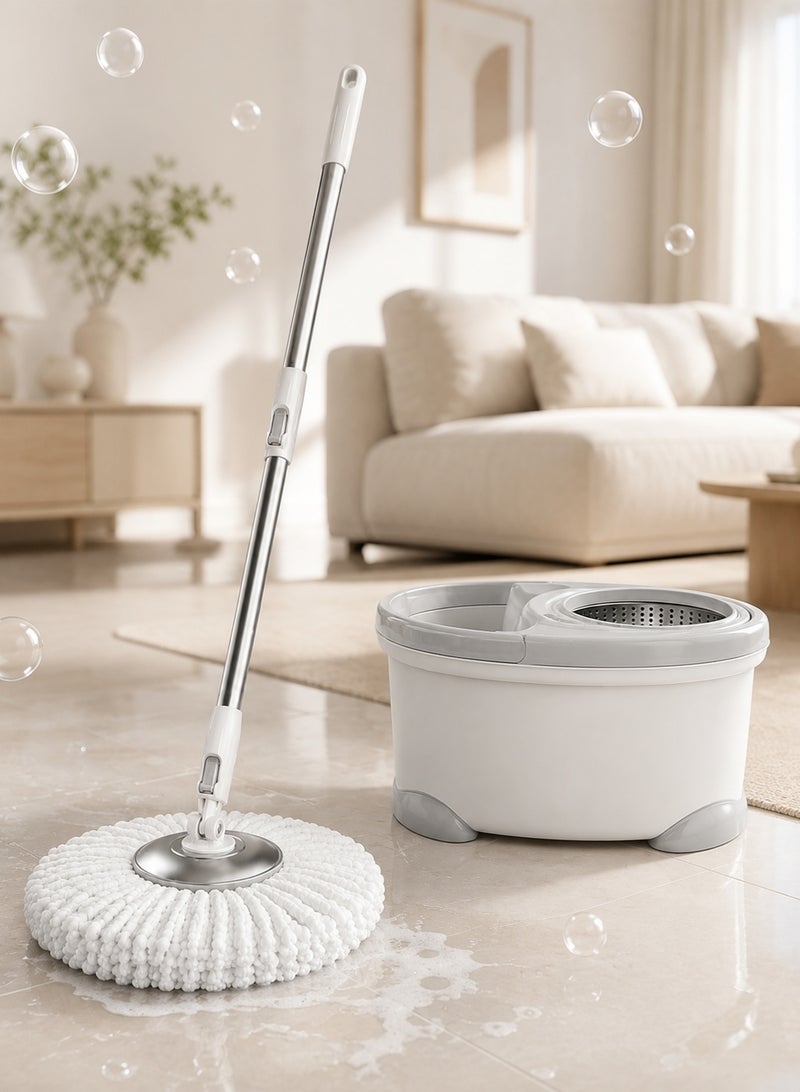 Nadrab 360° Rotating Mop With Bucket White With Extra 3 Cloths - Image 2