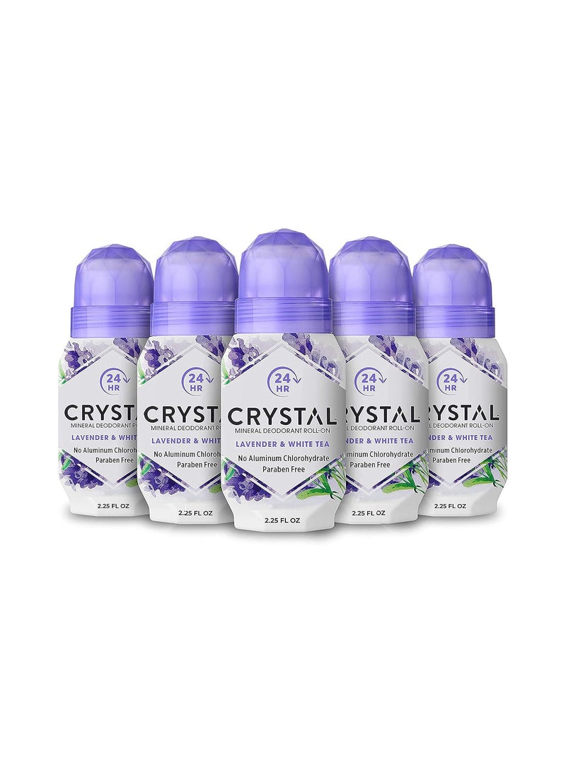 CRYSTAL ESSENCE CRYSTAL Deodorant Mineral Deodorant Roll-On, Lavender & White Tea 2.25 oz (Pack of 5) SG_B002F8I8VS_US 